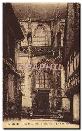 Cartes postales Lisieux Rue de la paix portail de l&#39eglise st jacques