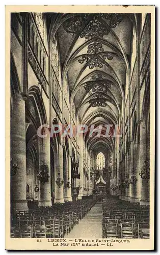 Cartes postales Lisieux L&#39Eglise Saint Jacques La nef