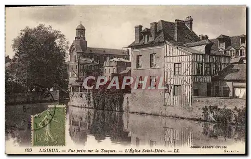 Cartes postales Lisieux Vue prise sur la touques L&#39eglise saint desir