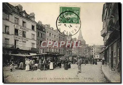 Cartes postales Lisieux Le marche de la boucherie Boucher TOP