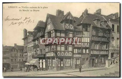 Cartes postales Lisieux vieilles maisons de la place du marche au beurre