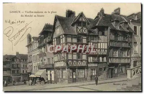 Cartes postales Lisieux vieilles maisons de la place du marche au beurre