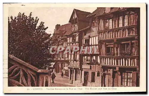 Cartes postales Lisieux vieilles maisons et la rue au Char