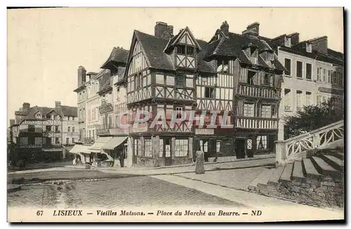 Cartes postales Lisieux Vieilles maisons place du marche du beurre