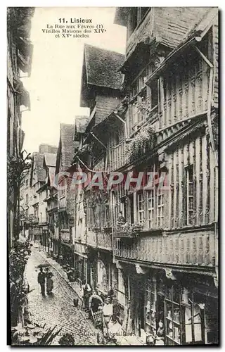 Cartes postales Lisieux La rue aux fevres vieilles maisons