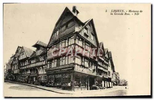 Cartes postales Lisieux maisons la grande rue