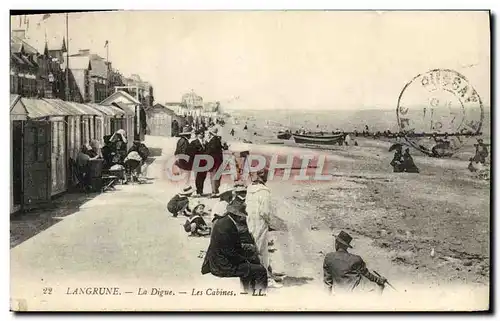 Cartes postales Langrune la digue les cabines