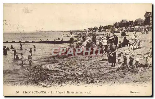 Cartes postales Lion Sur Mer la plage a maree haute