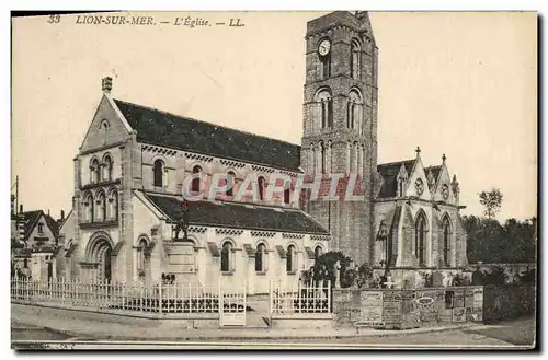 Cartes postales Lion sur mer l&#39eglise