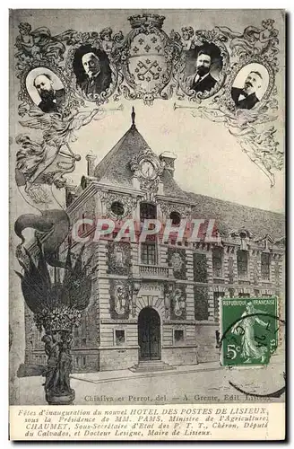 Cartes postales Hotel des Postes de Lisieux Fetes d&#39inauguration