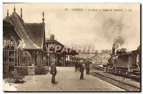 Cartes postales Lisieux La Gare Ligne de Touville Train TOP