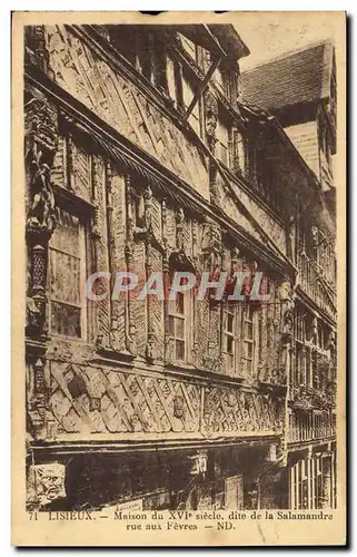 Cartes postales Lisieux Maison du XVI e siecle dite de la Salamandre rue aux Fevres