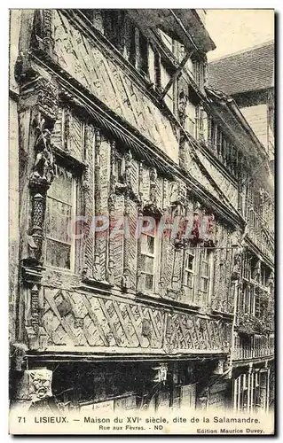 Cartes postales Lisieux Maison du XVI e siecle dite de la Salamandre Rue aux Fevres