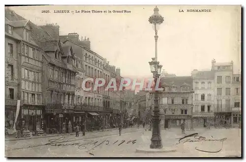 Cartes postales Lisieux La Place Thiers et la Grand&#39Rue