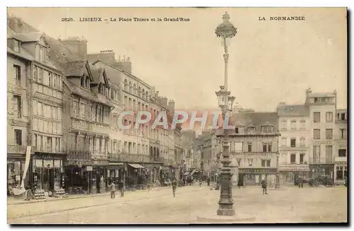 Cartes postales Lisieux La Place Thiers et la Grand &#39Rue