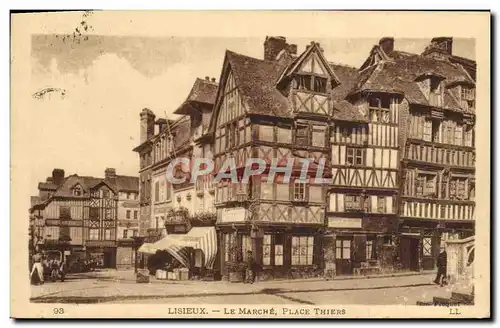 Cartes postales Lisieux Le Marche Place Thiers