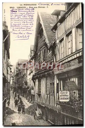 Cartes postales Lisieux La Rue aux Fevres Restaurant Baudremont