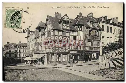 Cartes postales Lisieux Vieilles Maisons Place du Marche au Beurre