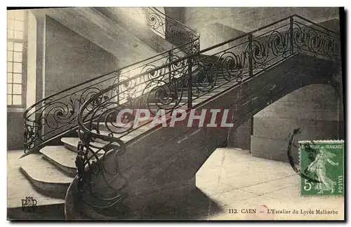 Cartes postales Caen L&#39Escalier du Lycee Malherbe