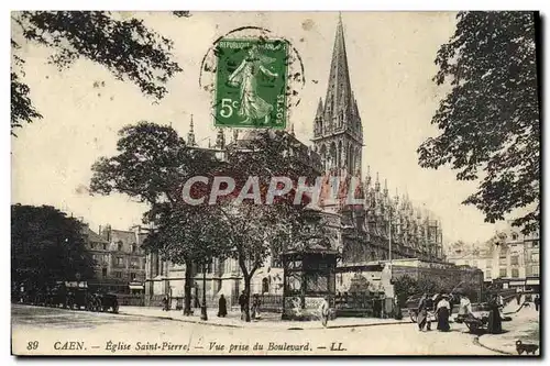 Cartes postales Caen Eglise Saint Pierre Vue prise du Boulevard