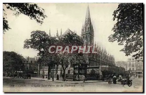 Cartes postales Caen L&#39Eglise Saint Pierre Vue du Boulevard