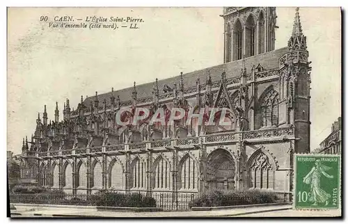 Cartes postales Caen L&#39Eglise Saint Pierre Vue d&#39ensemble