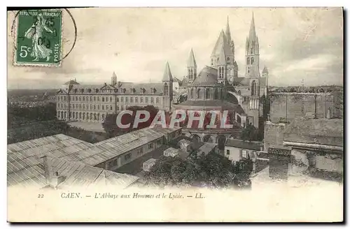 Cartes postales Caen L'Abbaye aux Homes et le Lycee