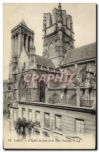 Ansichtskarte AK Caen L&#39Eglise St Jean et la Tour Penchee