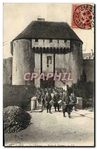 Cartes postales Caen Le Chateau Porte de Secours Soldats Militaria