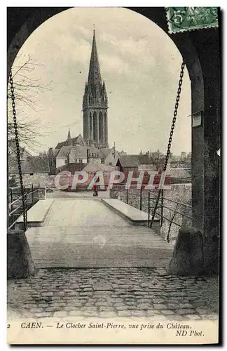 Ansichtskarte AK Caen Le Clocher Saint Pierre Vue prise du Chateau