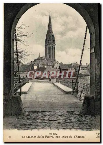 Cartes postales Caen Le Clocher Saint Pierre vue prise du Chateau