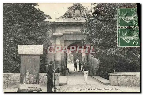 Cartes postales Caen Chateau Porte principale Militaria Soldat