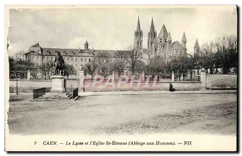 Cartes postales Caen Le Lycee et l&#39Eglise St Etienne