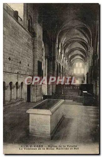 Cartes postales Caen Eglise de la Trinite Le Tombeau de la Reine Mathilde et Nef