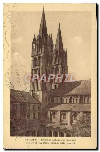 Cartes postales Caen aucienne abbaye aux hommes Cloitre et tour St Etienne