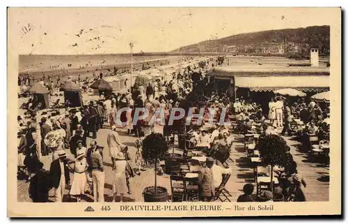 Cartes postales Deauville Plage fleurie bar du soleil