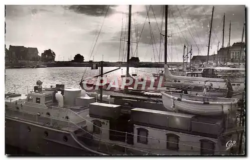 Moderne Karte Deauville Trouville Crepuscule sur le bassin des yachts