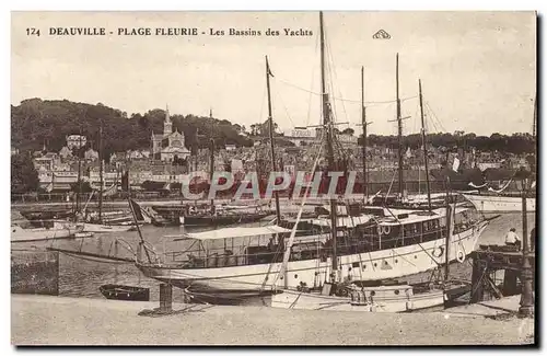 Ansichtskarte AK Deauville Plage fleurie les bassins des yachts Bateaux