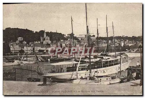 Ansichtskarte AK Deauville Plage fleurie les bassins des yachts Bateaux