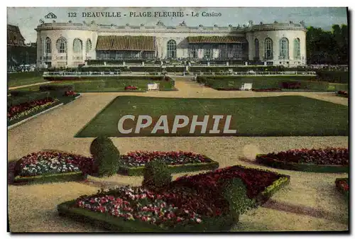 Cartes postales Deauville Plage fleurie le casino