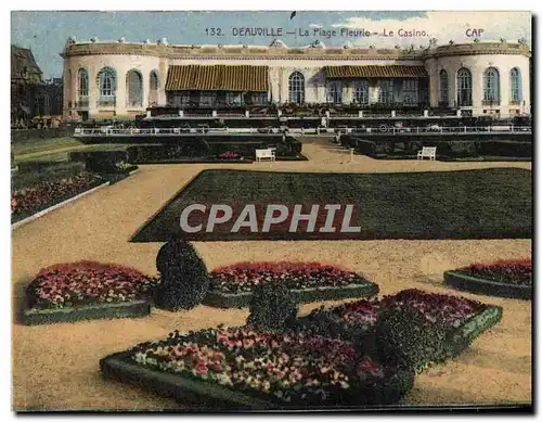 Cartes postales Deauville La Plage fleurie le casino