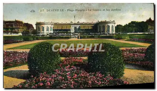 Cartes postales Deauville Plage fleurie le casino et les jardins