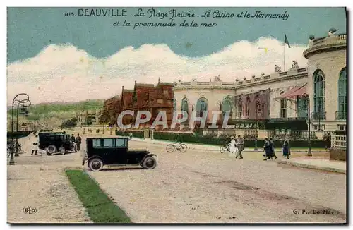 Cartes postales Deauville La Plage fleurie le casino et les normandy et la promenade de la mer