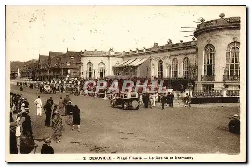 Cartes postales Deauville plage fleurie le casino et normandy