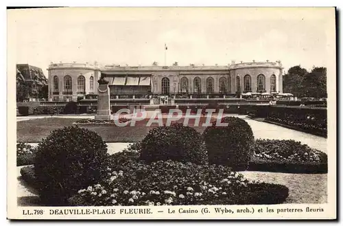 Cartes postales Deauville Plage Fleurie le casino et les parterres fleuris