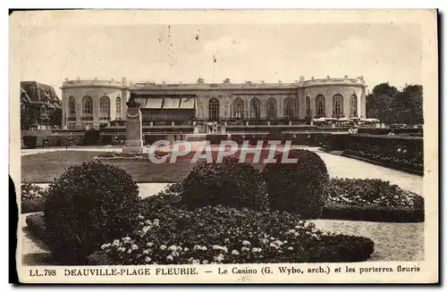 Cartes postales Deauville Plage Fleurie le casino et les parterres fleuris