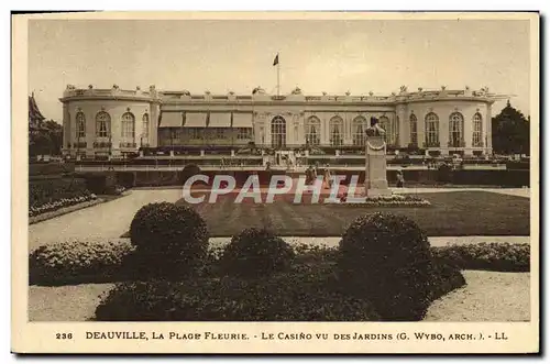 Cartes postales Deauville La plage fleurie le casino vu des jardins