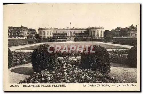 Cartes postales Deauville plage fleurie le casino vu des jardins