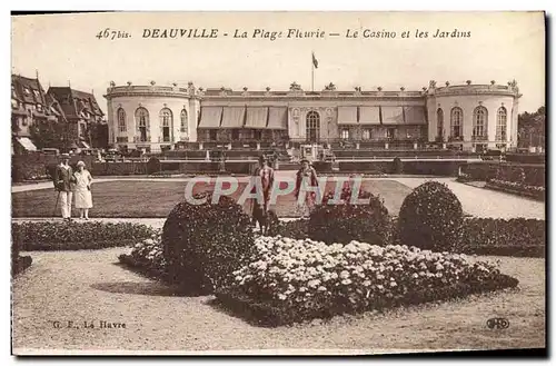 Cartes postales Deauville La plage fleurie le casino et les jardins