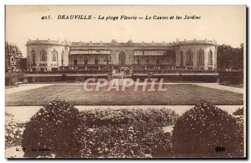 Cartes postales Deauville La plage fleurie Le casino et les jardins